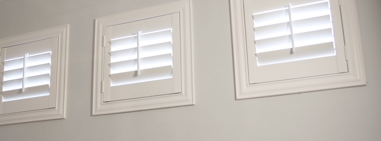 Small Windows in a Dover Garage with Polywood Shutters